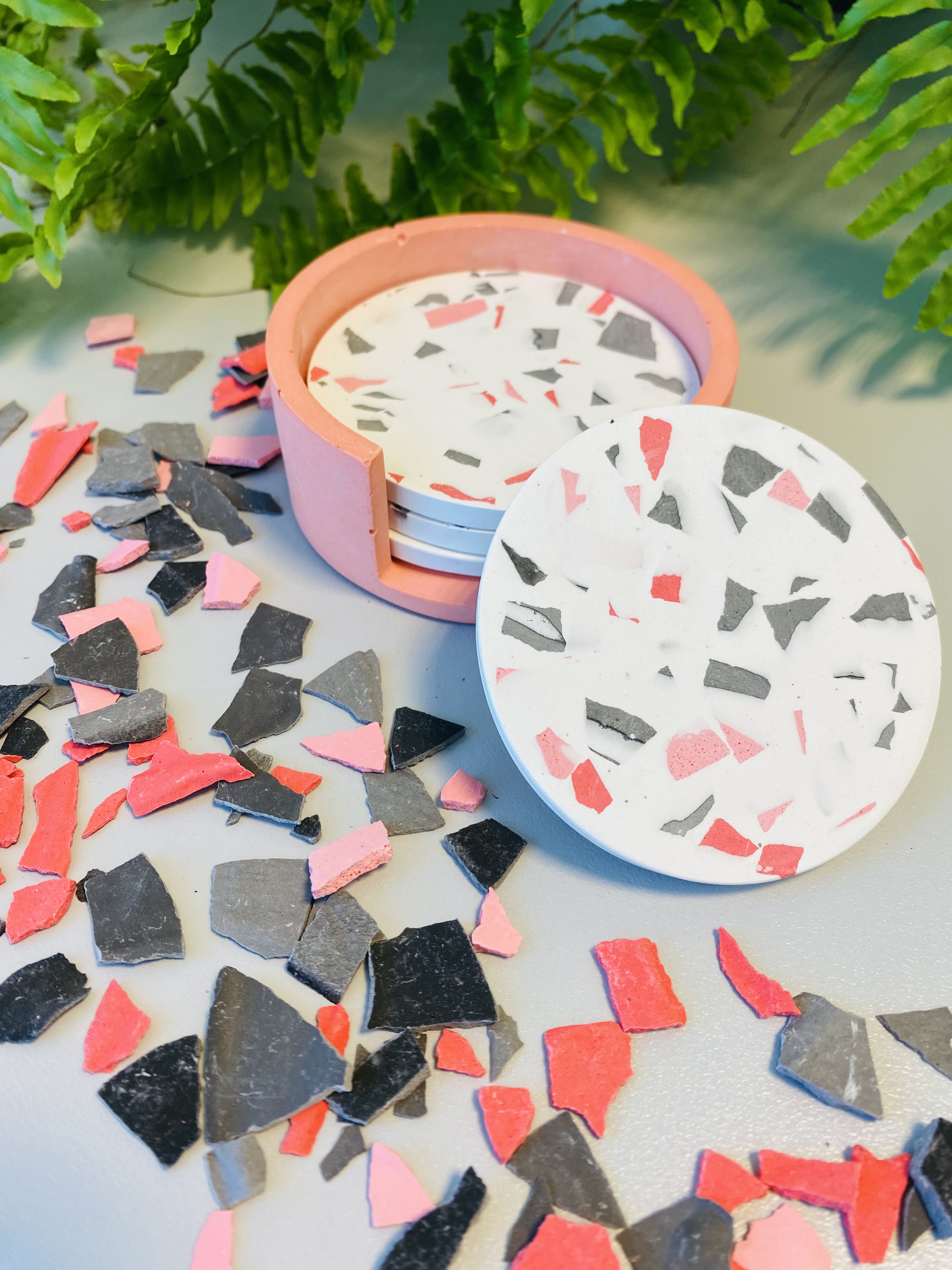 Maak je eigen Terrazzo coasters met houder